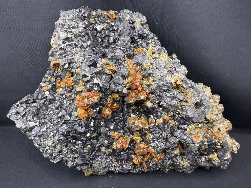 Pyrite with Hematite coating on Sphalerite matrix Specimen - Height: 21 cm - Width: 17 cm- 2666 g #1.0