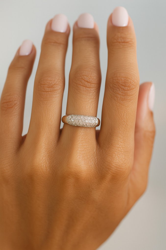 Gyűrű - 18 kt. Fehér arany - 1.47ct. tw. Gyémánt (Természetes) - R00029 #1.0