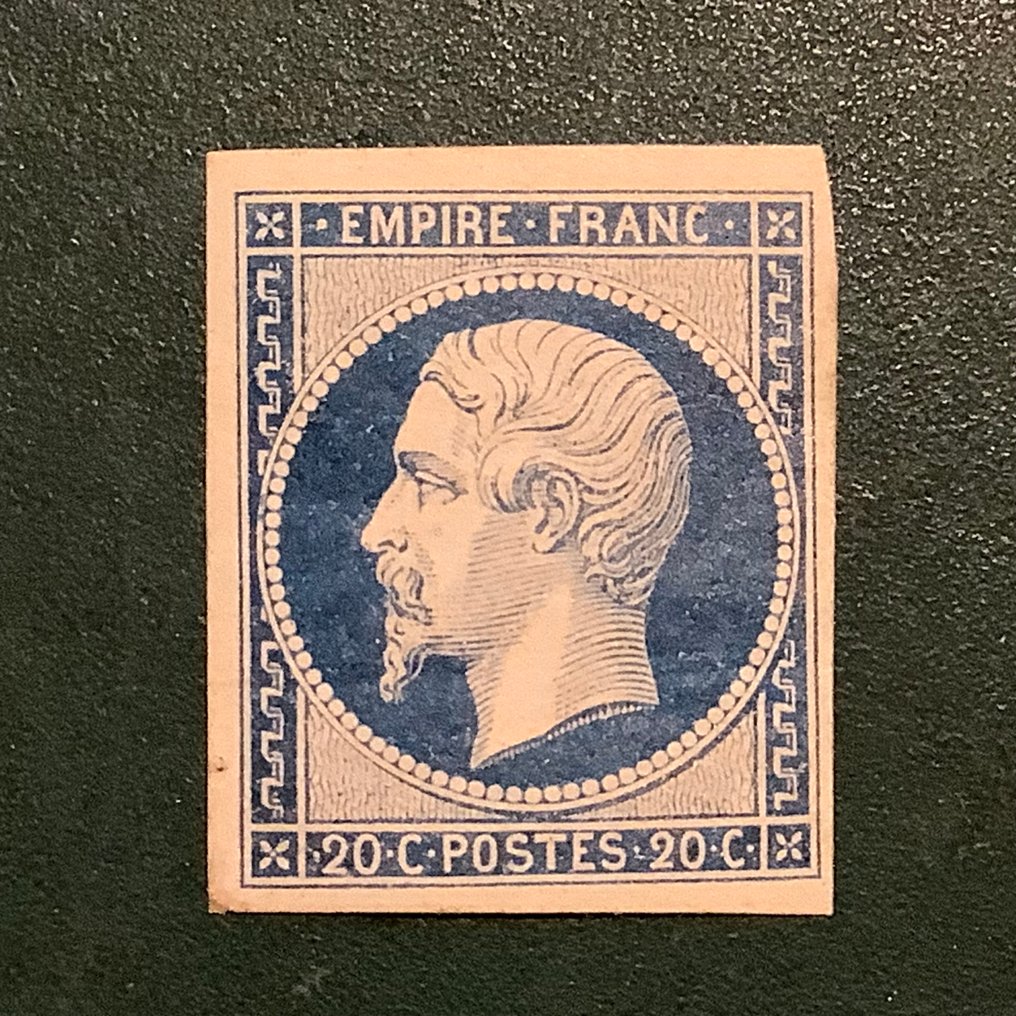 Frankrig 1854 - 20 cent Napoleon Empire i mørkere nuance med gode margener. - Yvert 14 Aa #4.3