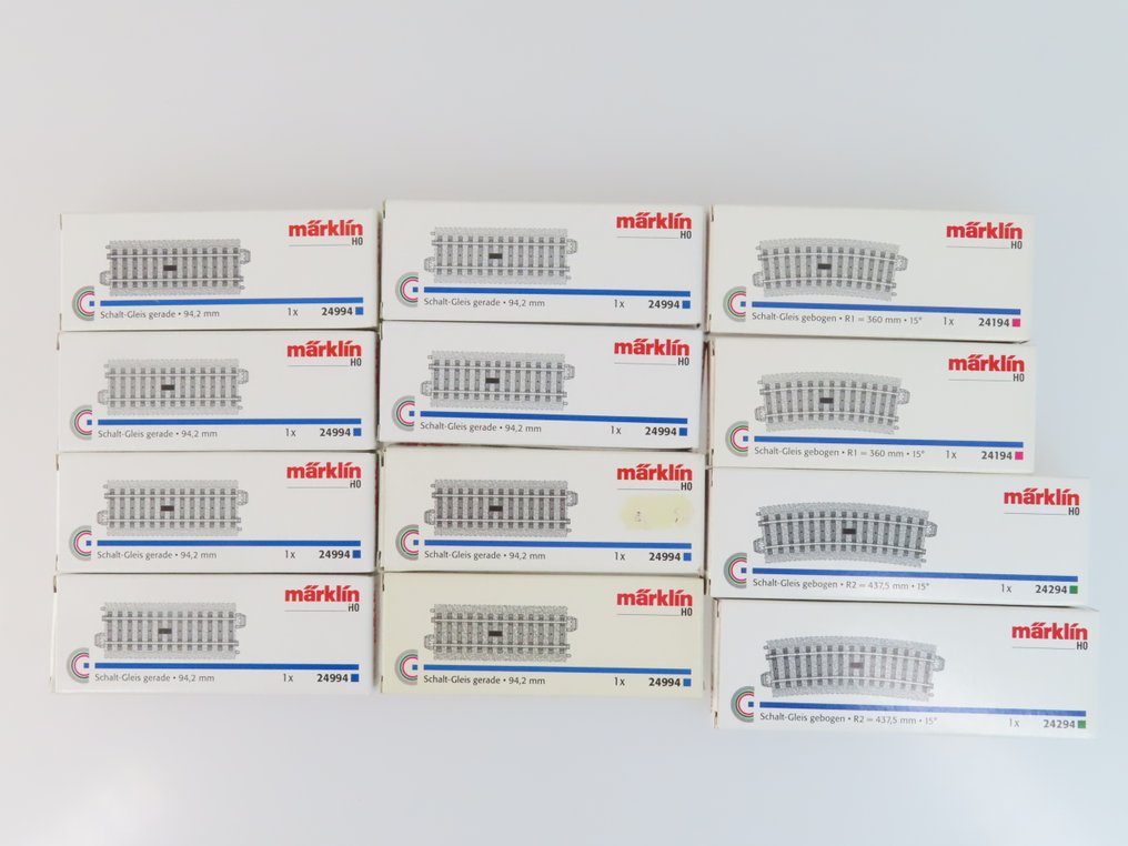 Märklin H0 - 24994/24194/24294 - Γραμμές τρένου μοντελισμού (12) - 12 τεμάχια σετ contactrails C-Rails #3.2