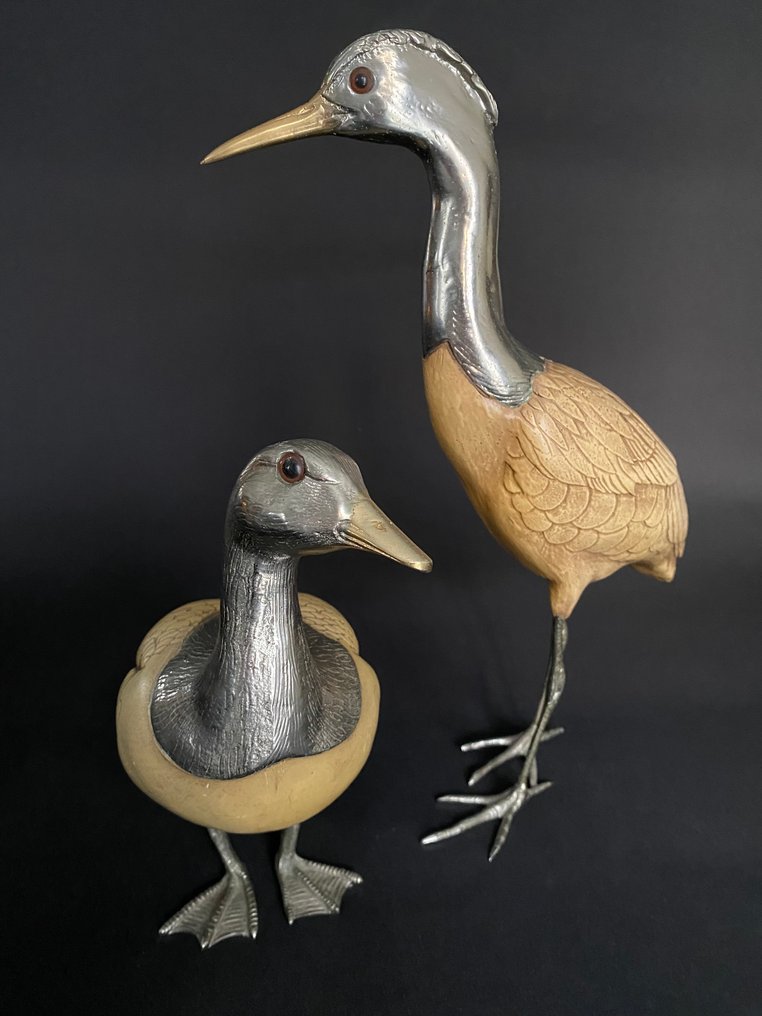 Elli Malevolti - Statue, Ibis bird - Duck - 38 cm - harpiks, Messing #1.0