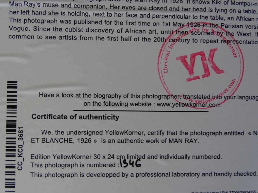 Man Ray (Emmanuel Radnitsky, dit, 1890-1976) - Noire et Blanche, 1926 #3.2