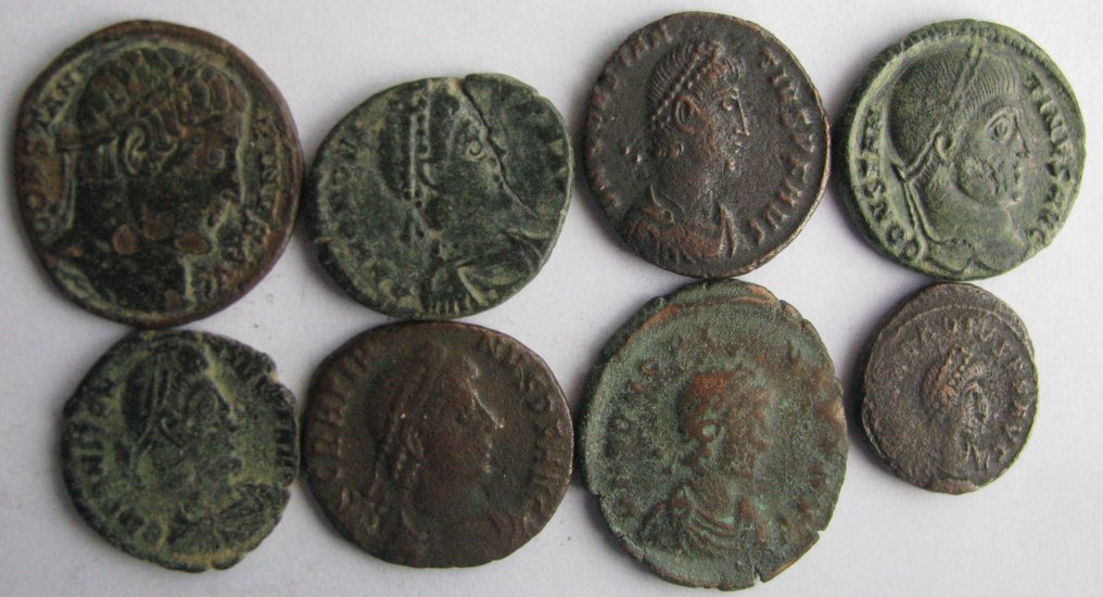 罗马帝国 Lot of 8 Æ coins 4th century AD  (没有保留价) #1.0