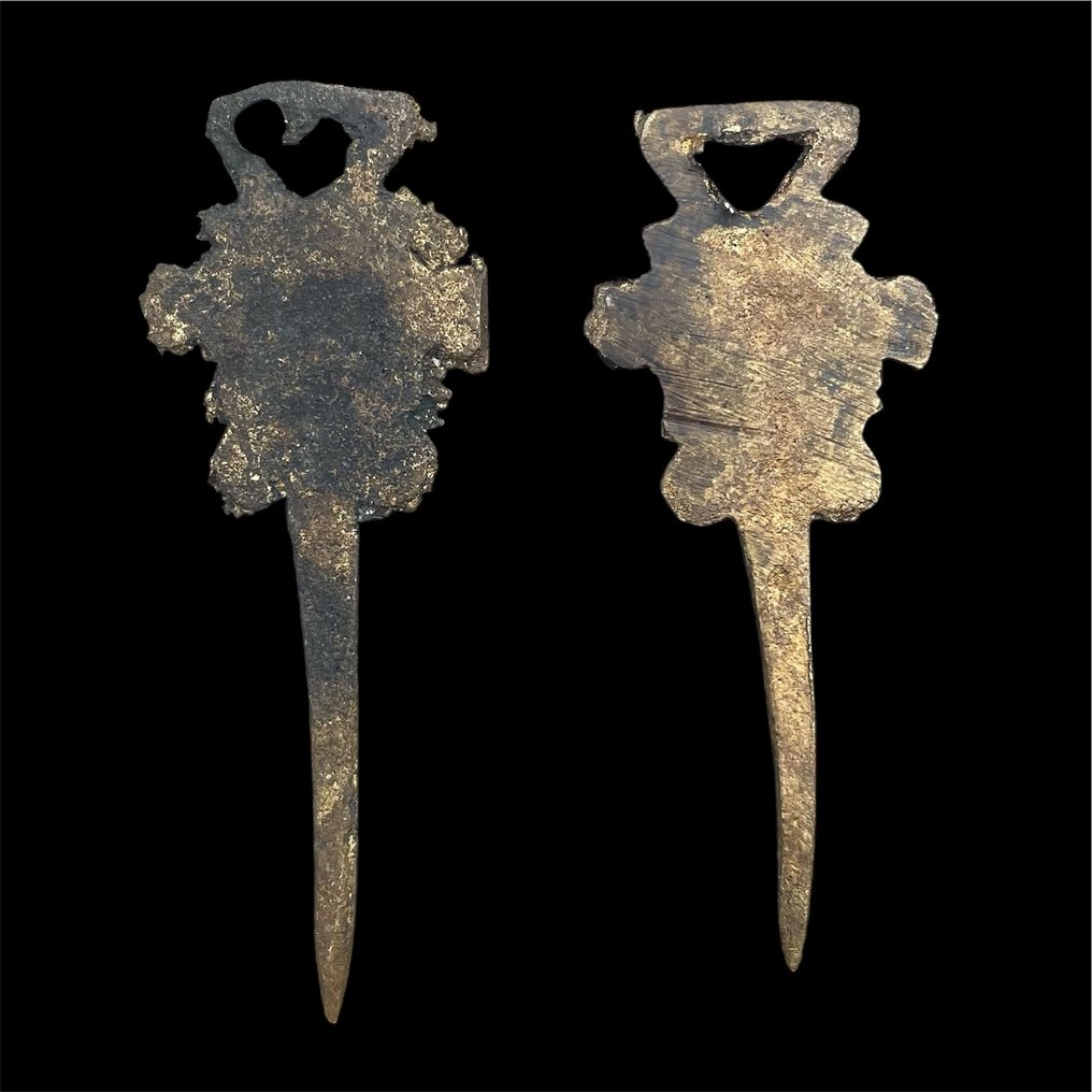 Post-medieval Brothers in messing around. Very rare clothing hooks (semi-finished) - 0 mm #1.0