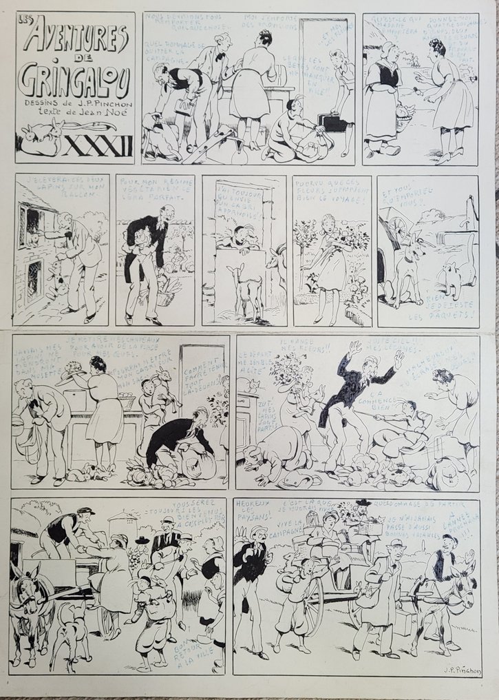 Pinchon Joseph Porphyre - 1 Original page - Gringalou - 1946 #1.0