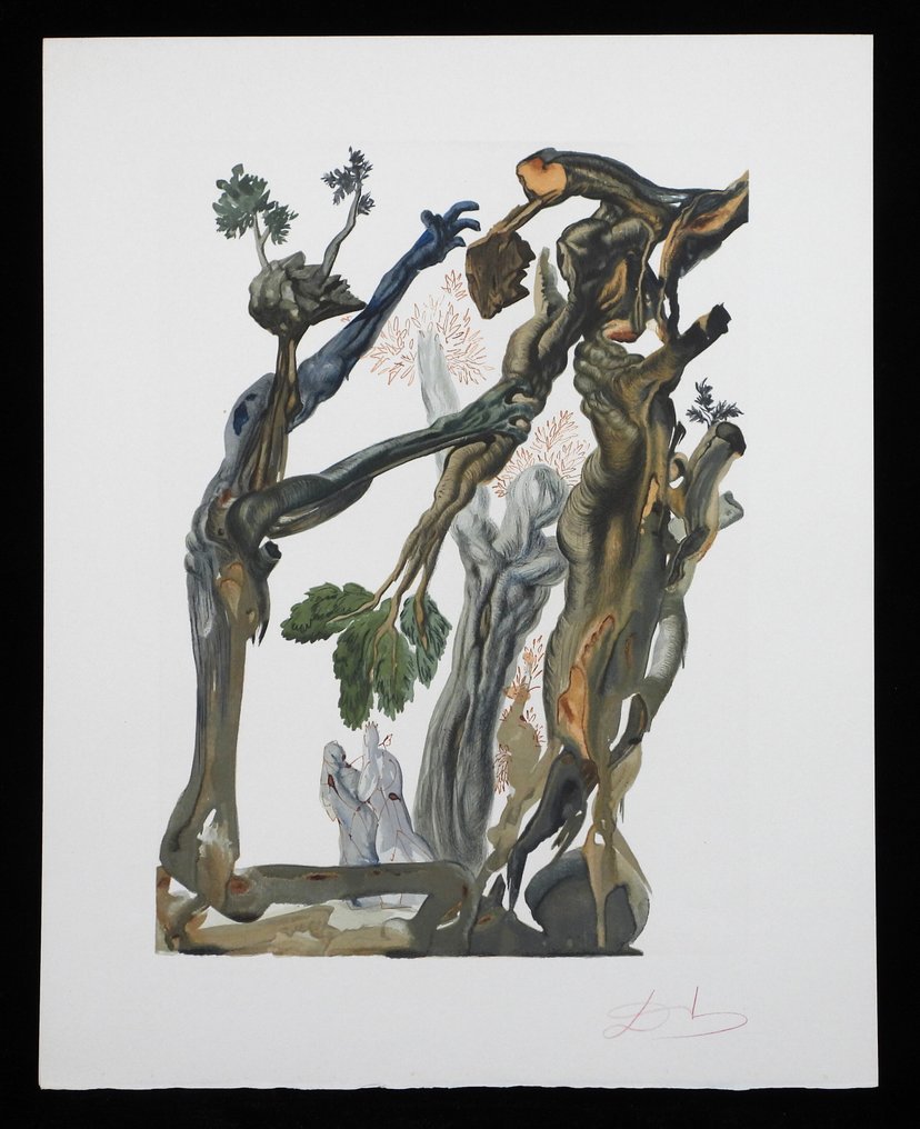 Salvador Dali (1904-1989) - Divine Comedie Signée - Enfer Chant 13 #1.0