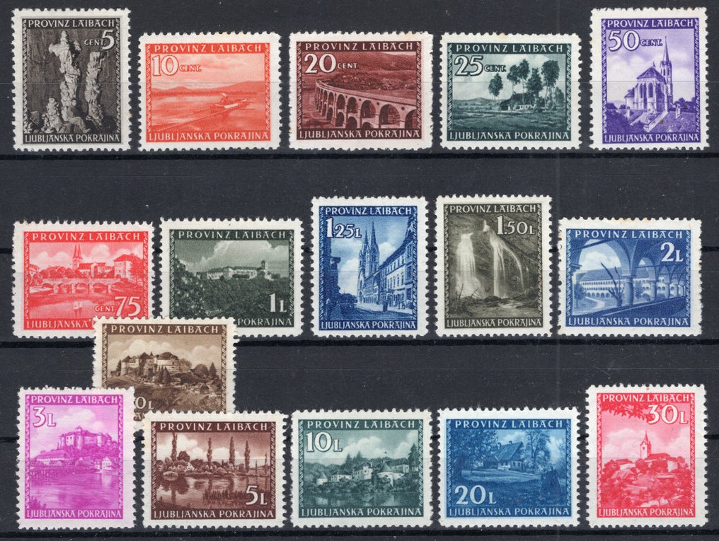 Laibach 1945 - Απόψεις από τη Σλοβενία / Έκδοση MNH - Michel 45/60 #1.0