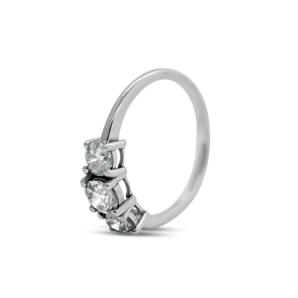 没有保留价 - 戒指 - 14K包金 白金 -  0.77ct. tw. 钻石 (天然) - 钻石 #4.3