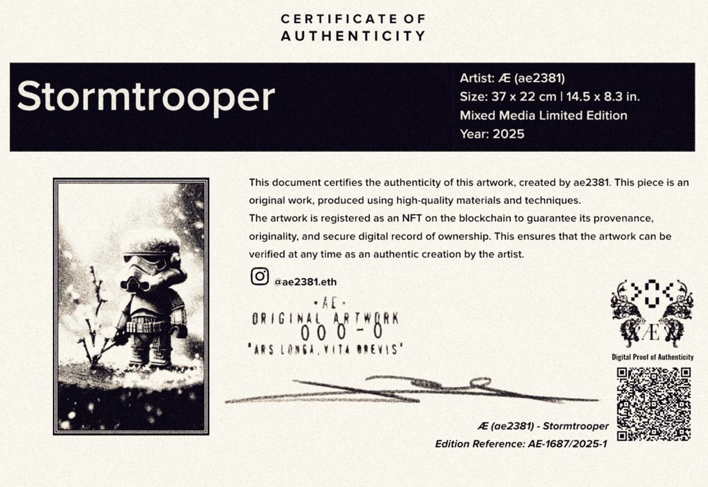 Æ (XX-XXI) - Limited Collector’s Triptych – STAR WARS | Hand-painted on Japanese Paper #4.3