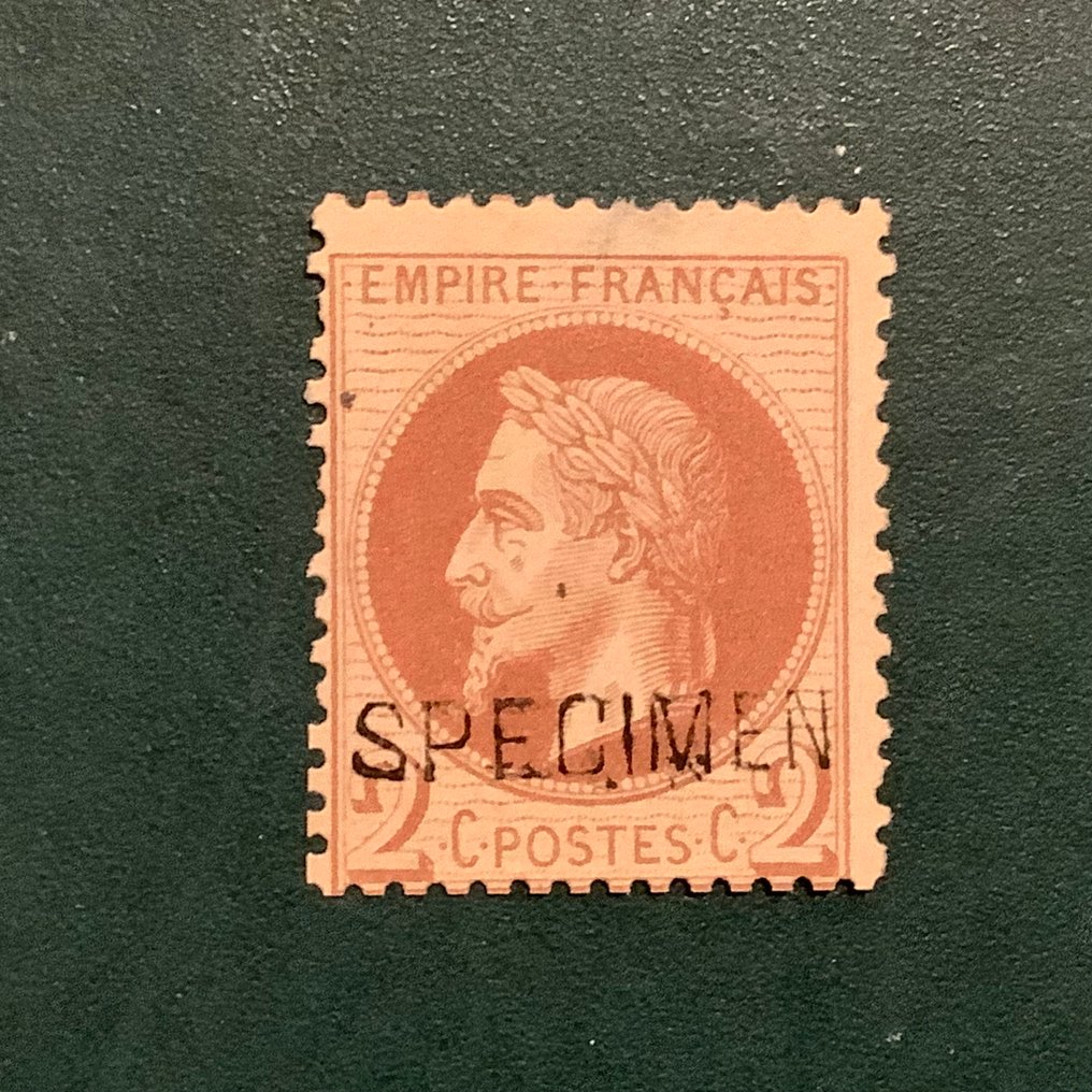 Frankrijk 1870 - 2 cent Napoleon Laure met opdruk specimen - Yvert 26Bc #1.0