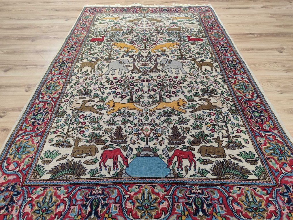 Ghoum - 地毯 - 2 m - 1.26 m - 卡其米尔、动物、花 #2.1