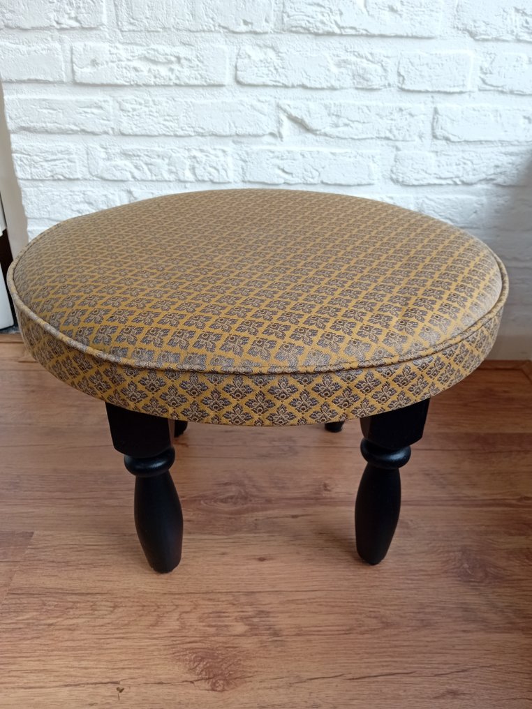 Pouffe - lemn și pânză - Taburet elegant, taburet #1.0