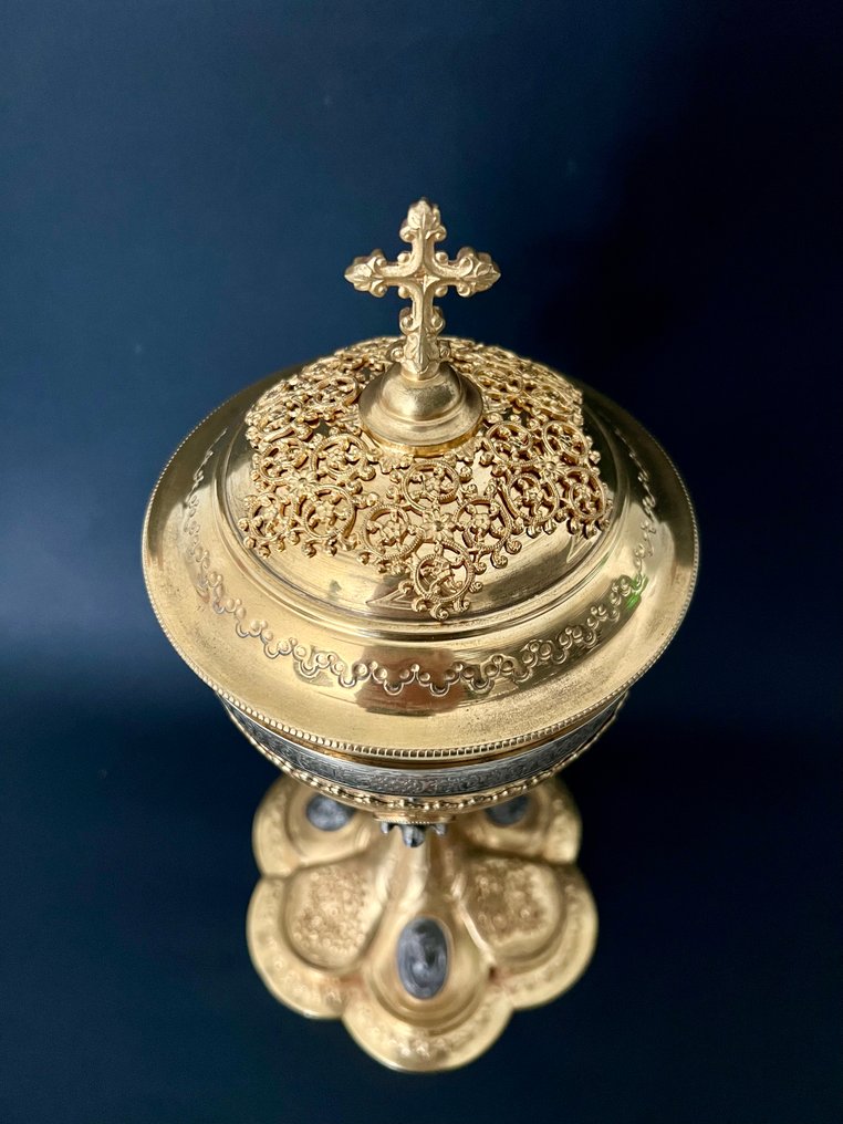  Ciborio - Argento, vermeil - 1850-1900 - Ciboire Néo Gothique  #2.1