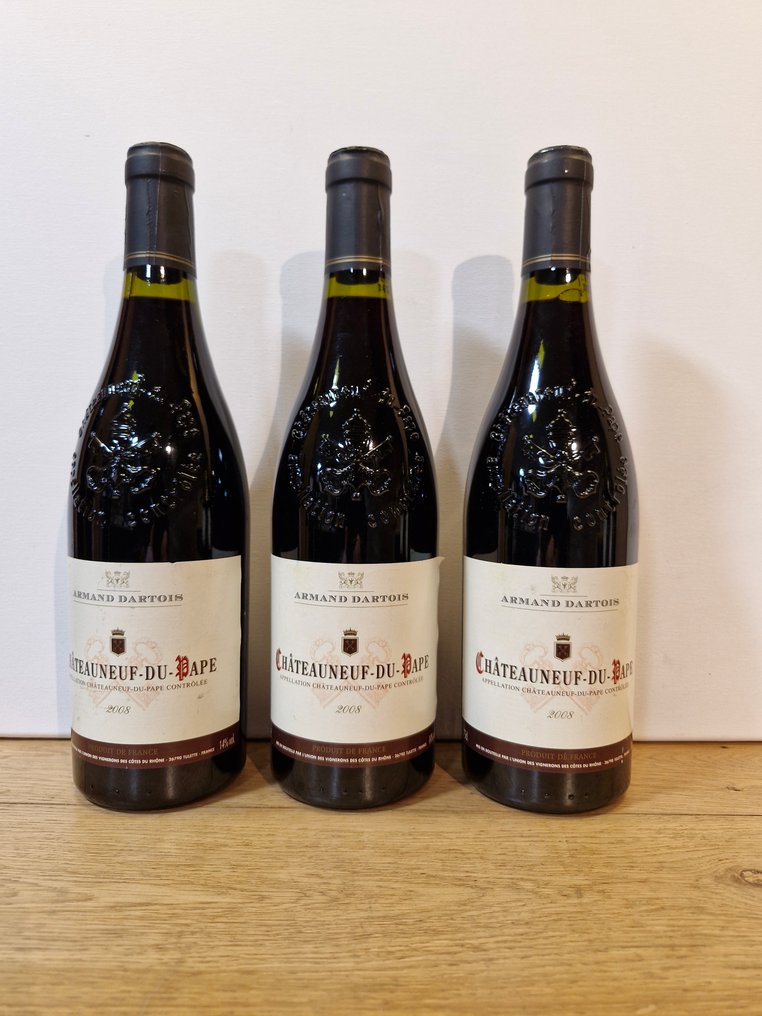2008 Armand Dartois, Châteauneuf-du-Pape - Châteauneuf-du-Pape Appellation Châteauneuf-du-Pape Contrôlée - 3 Bottles (0.75L) #1.0