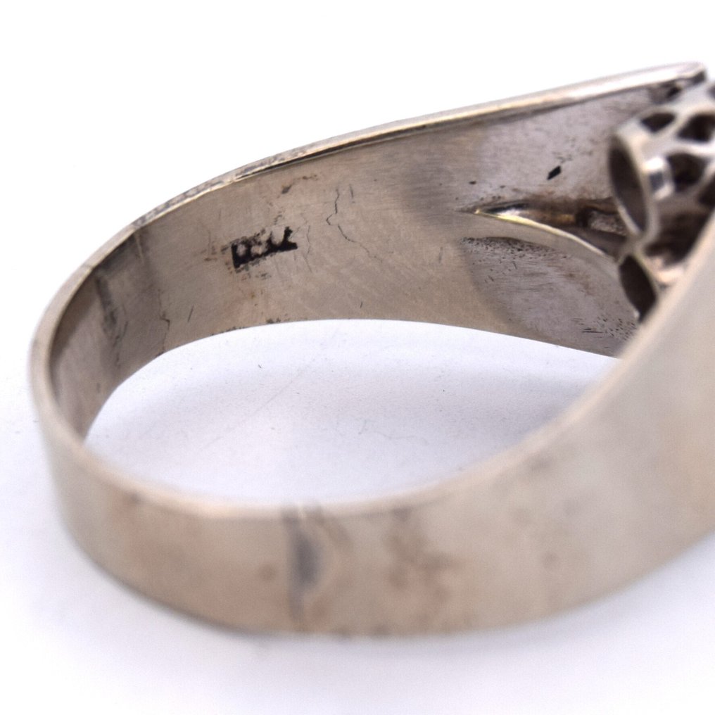 鸡尾酒戒指 - 18K包金 白金 -  0.70ct. tw. 祖母绿 - 钻石 #4.3