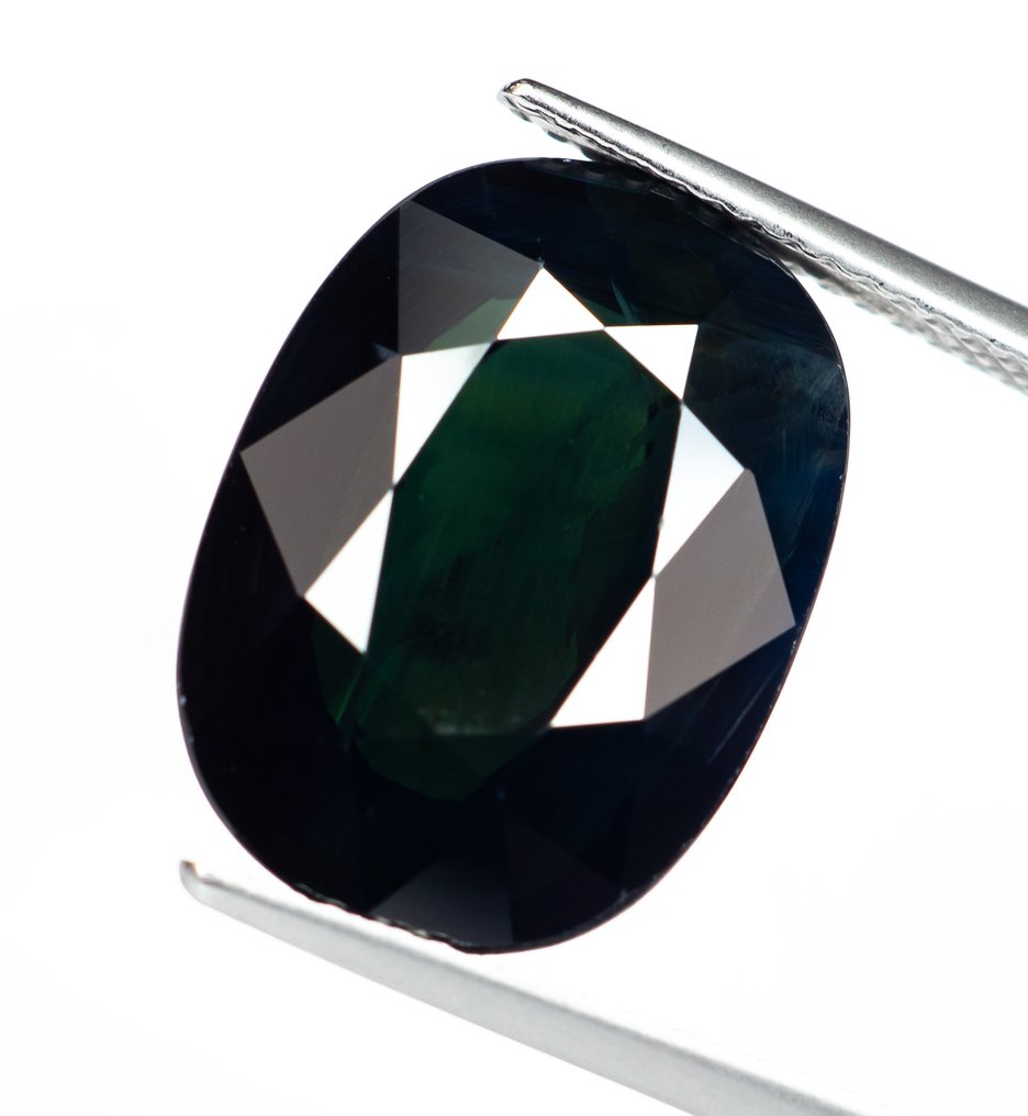 没有保留价 蓝宝石 - 13.99 ct - 美国宝石研究院(GIA) - 深绿蓝色 #1.0