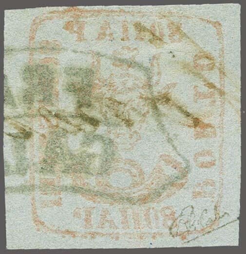 Romania 1858 - 80 parale on bluish paper with certificate - Mi 7x #1.0