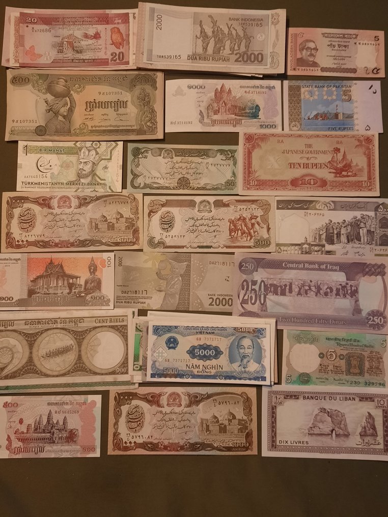 Maailma. - 1017 banknotes - some duplicates - various dates  (Ei pohjahintaa) #4.3