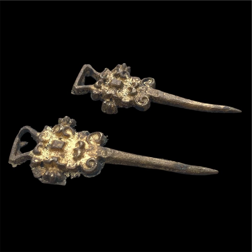 Post-medieval Brothers in messing around. Very rare clothing hooks (semi-finished) - 0 mm #2.1