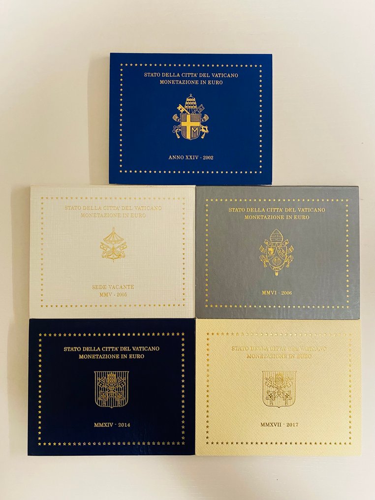 Vatican. Year Set (BU) 2002 - 2005 - 2006 - 2014 - 2017 (No Reserve Price) #1.0
