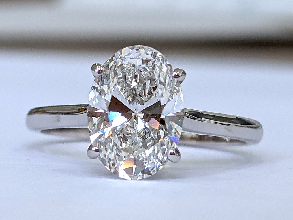 Senza Prezzo di Riserva - Anello di fidanzamento - 14 carati Oro bianco - 2.04ct. tw. Diamante (Coltivato in laboratorio) - E VVS2 IGI #3.2