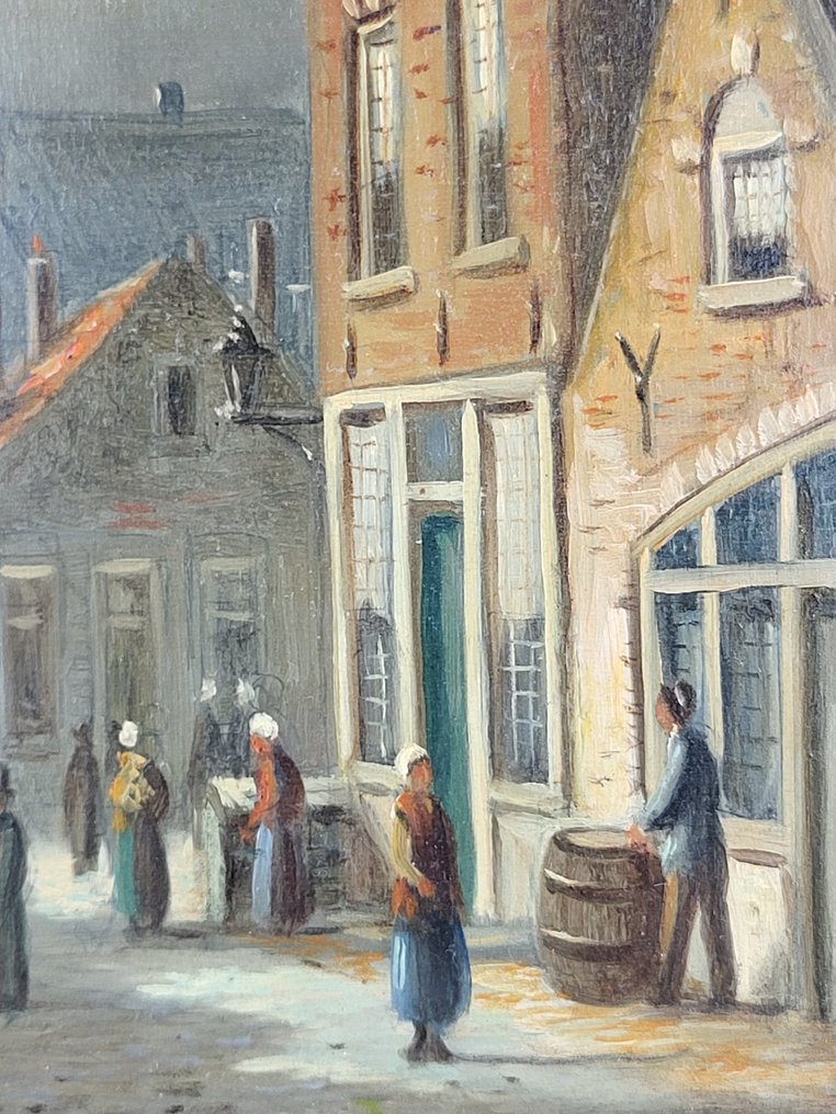P. G. Vertin (XIX-XX) - Atmospheric Dutch Street Scene #3.2