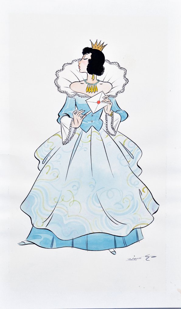 Bioletto, Angelo - Original drawing - 4 Moschettieri - La regina - Anni '70 #1.0