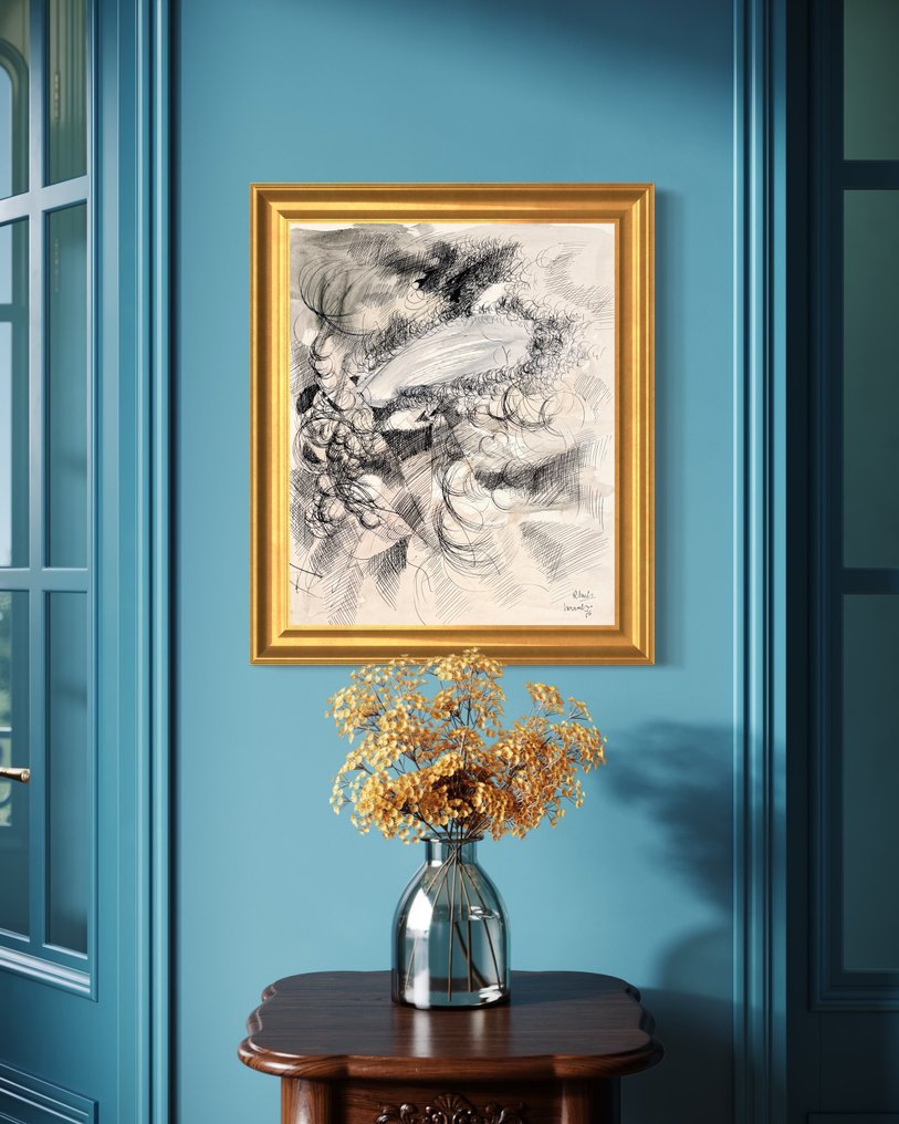 René Mels ( 1909-1977) - Belle composition abstraite de 1976 #3.2