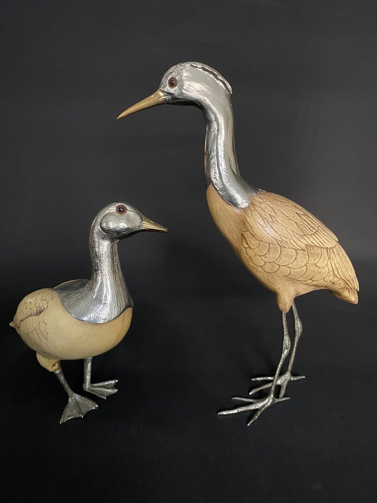 Elli Malevolti - Statue, Ibis bird - Duck - 38 cm - harpiks, Messing #1.0