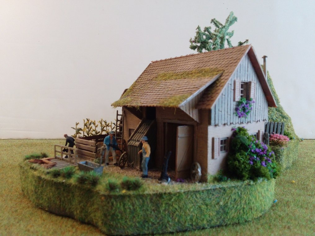 Faller, Noch, Preiser H0 - Τοπίο τρένου μοντελισμού (12) - Νερόμυλος πιστός στην πραγματικότητα, χειροποίητα ζωγραφισμένος, πατενταρισμένος. #4.3