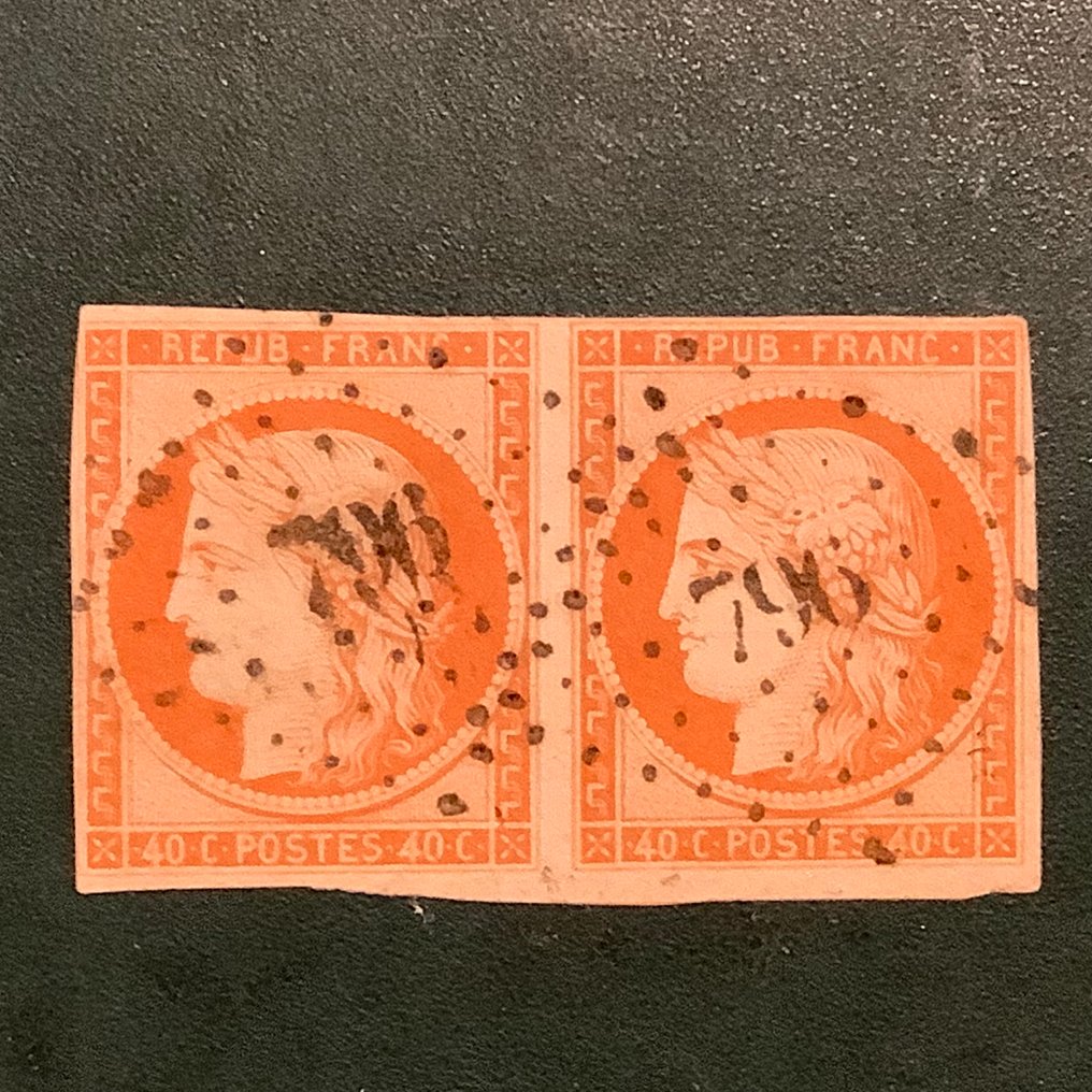 Frankrike 1850 - 40 cent Ceres i par - Yvert 5 #3.2