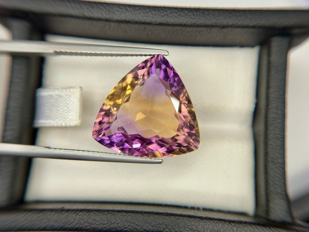 沒有保留價 - 1 pcs  紫色, 黃色 紫黃晶  - 19.79 ct - 國際有色寶石協會 (ICA GemLab) - 完美的令人惊叹的紫黄水晶 #3.2