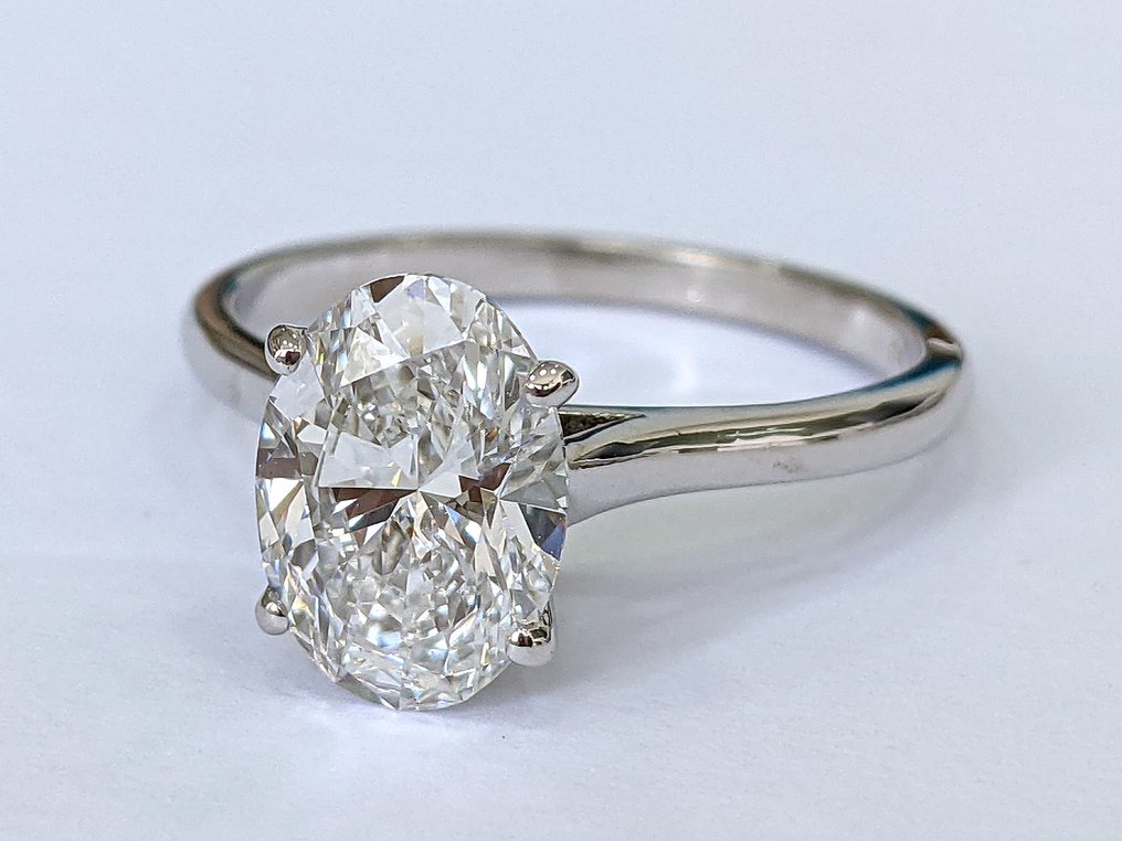 Senza Prezzo di Riserva - Anello di fidanzamento - 14 carati Oro bianco - 2.04ct. tw. Diamante (Coltivato in laboratorio) - E VVS2 IGI #2.1