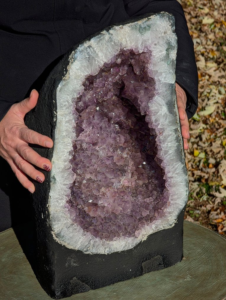 27.6 Kg - Beautiful XL Natural Geode of Amethyst Quartz, polished surface Polished - Height: 44 cm - Width: 27 cm- 27.6 kg - (1) #3.2