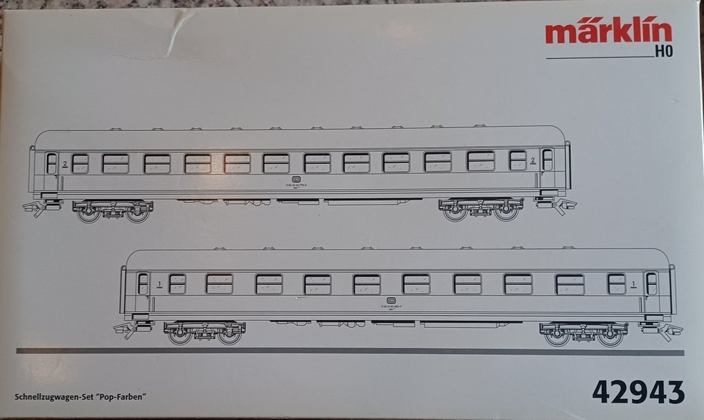 Märklin H0 - 42943 - Model train passenger carriage set (2) - Special Series 'POP-Farben' - DB #1.0