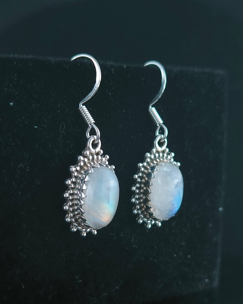 Argento - Orecchini - Pietra lunare argento di legge #1.0