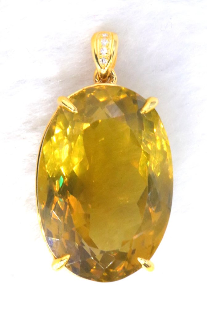 χωρίς τιμή ασφαλείας - Κρεμαστό κόσμημα - 14 καράτια Κίτρινο χρυσό Κιτρίνης - Διαμάντι #3.2