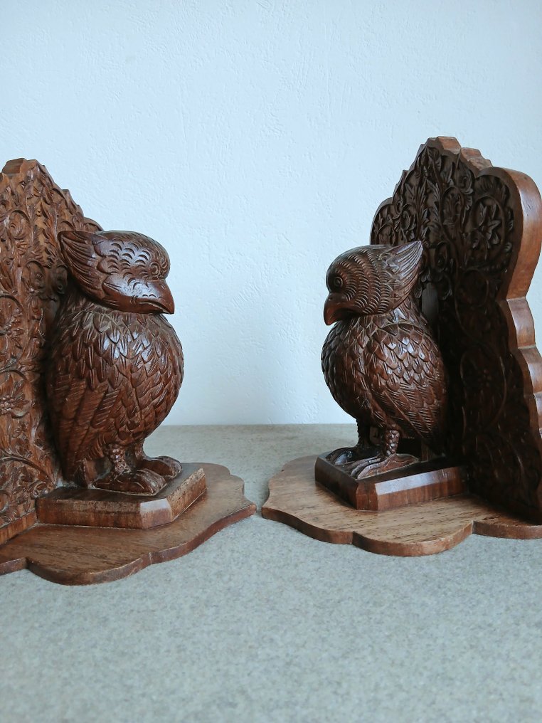 Bookends (2) - Hardwood - With owls, Bali - Indonesia #1.0