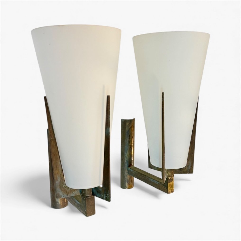 Stilnovo - 壁突式照明 (2) - 黄铜, 玻璃 #1.0