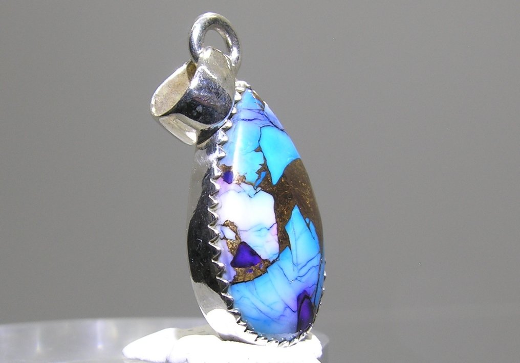Turquoise Pendant - Height: 34 mm - Width: 13 mm- 4.03 g - (1) #2.1