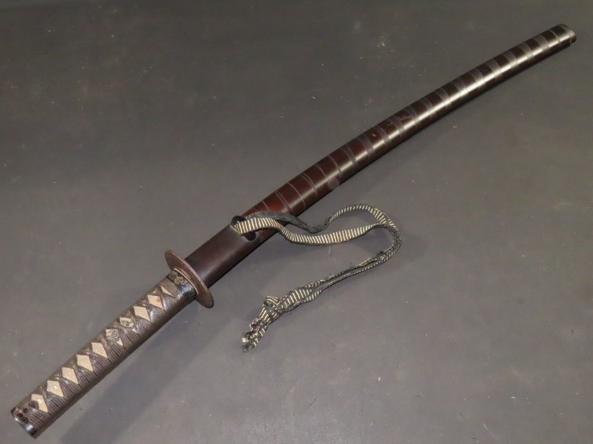 Katana - Tamahagane Steel - Long Wakizashi w/Koshirae : A6-238 - Japonia - Edo Period (1600-1868) #2.1