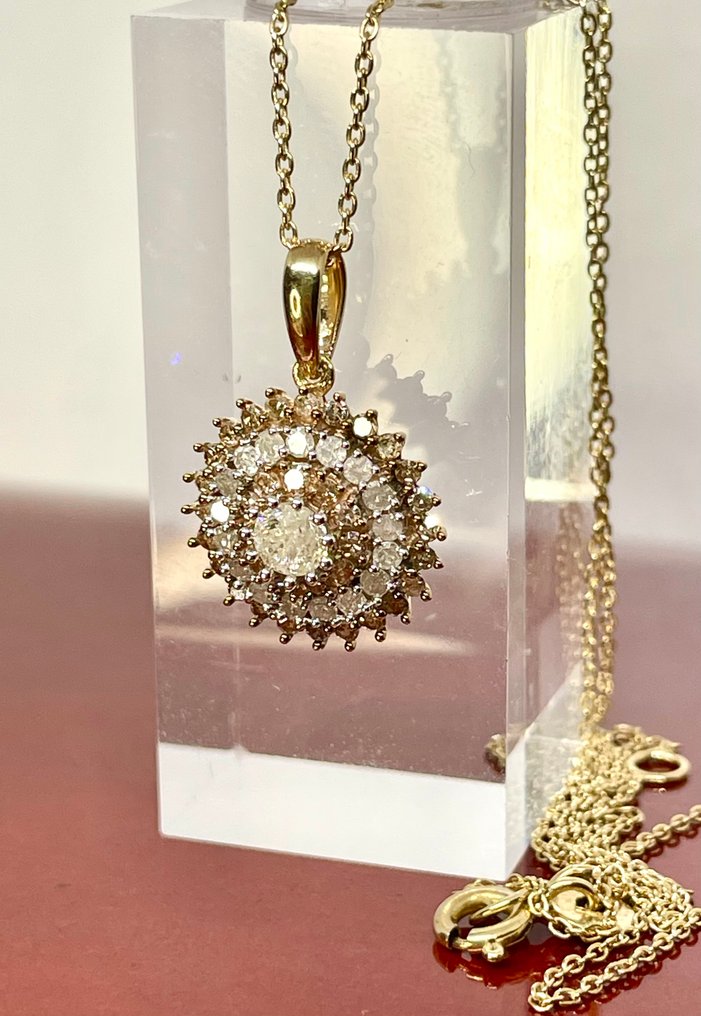 Zonder Minimumprijs - Ketting met hanger Zilver - 1.00ct. tw. Diamant (Natuurlijk) - Diamant #4.3