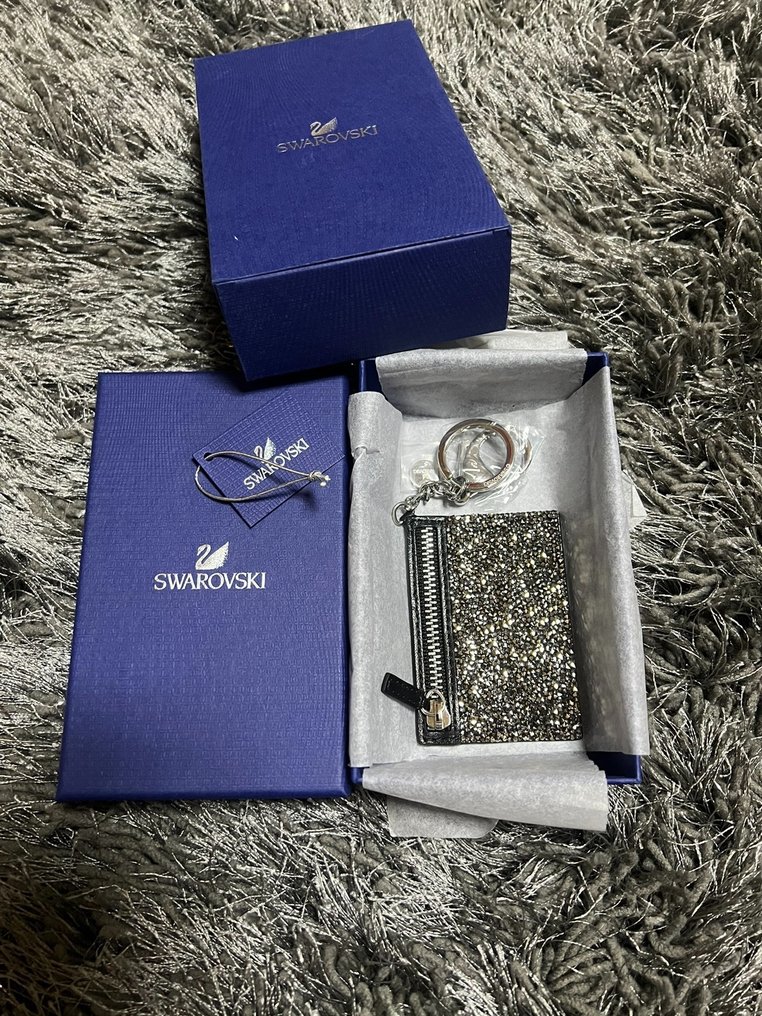 Swarovski - 玩具人偶 - Swarovski bag charm keyring - 皮革, 金属, 水晶 #1.0