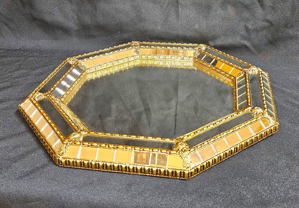 墙面镜子  - 黄铜, 玻璃, 木 #3.2