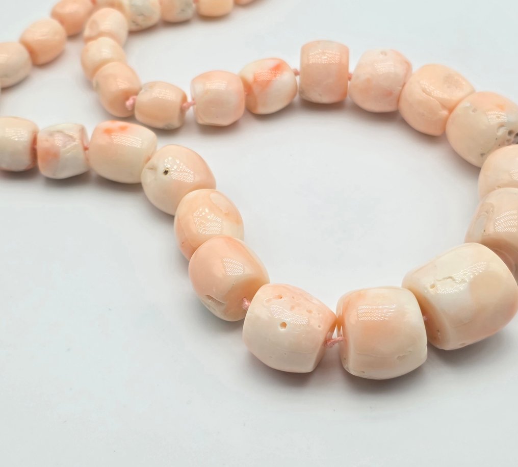 Necklace - 18 kt. Yellow gold Coral - Coral momo from 8 to 24 mm #4.3