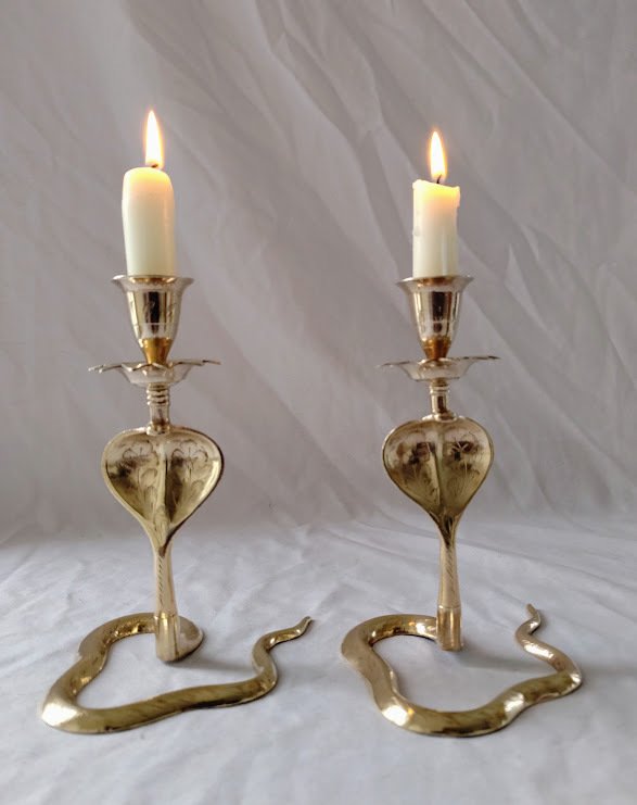 Κηροπήγιο Taperstick 2 φωτιστικά Cobra αριθμημένα (2) - Ορείχαλκος #3.2