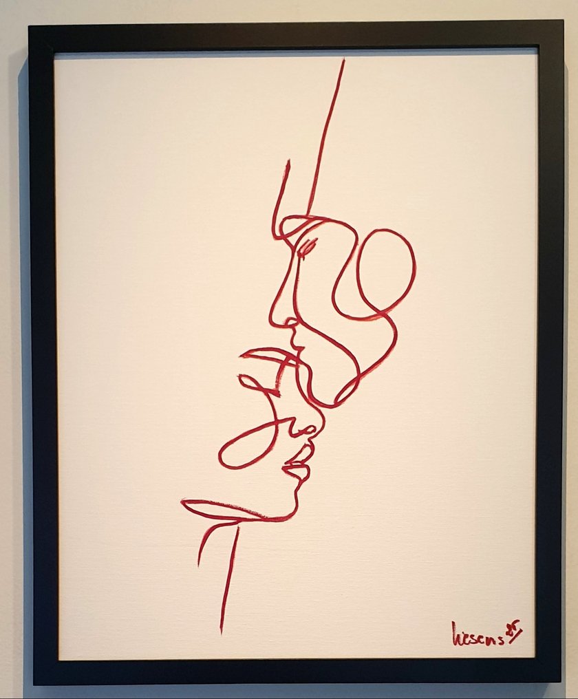 Liesens - Kiss and Say Goodbye ( on canvas met lijst) #1.0