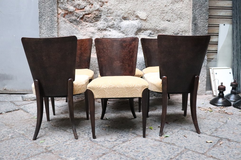 Up Zavody - Jindrich Halabala - 椅 (6) - H 214 - 絲絨, 木头 #4.3