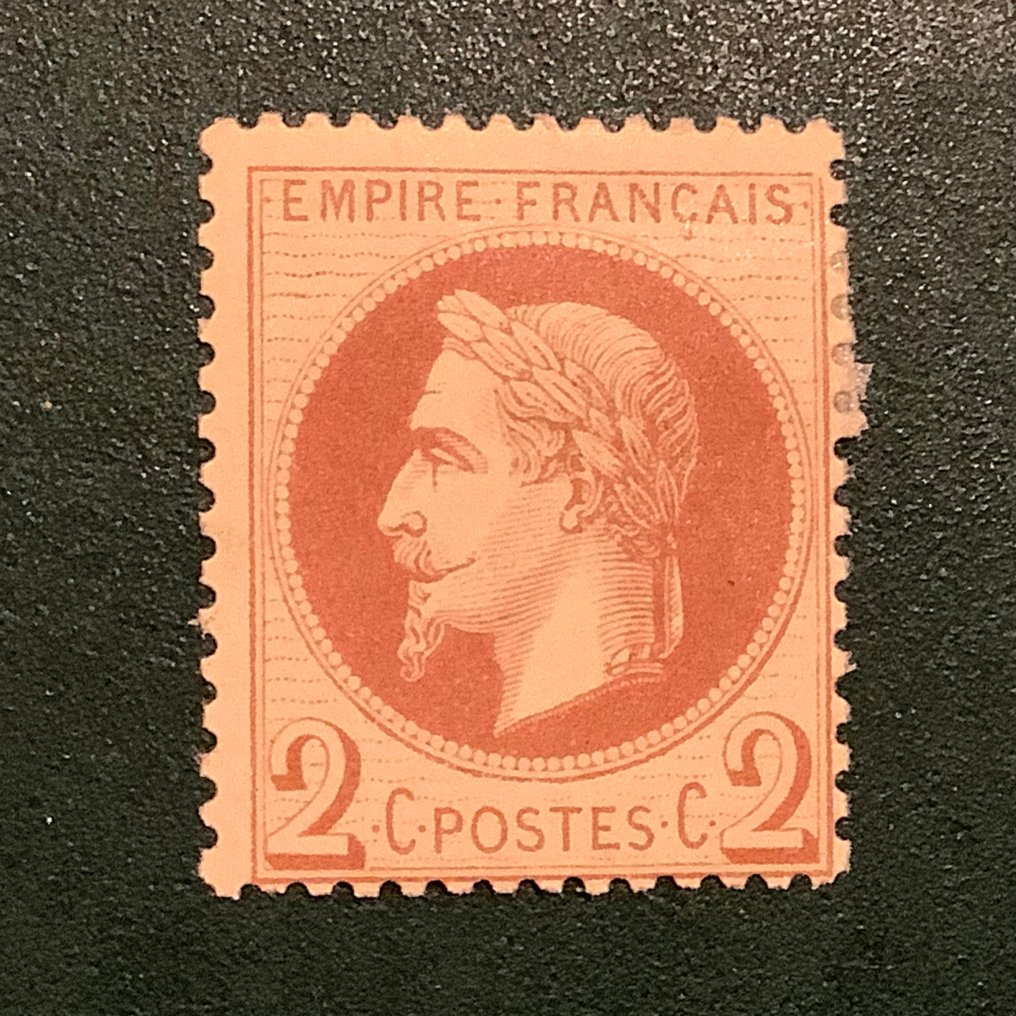 Francia 1862 - 2 centavos Napoleon Laure - Yvert 26B #3.2