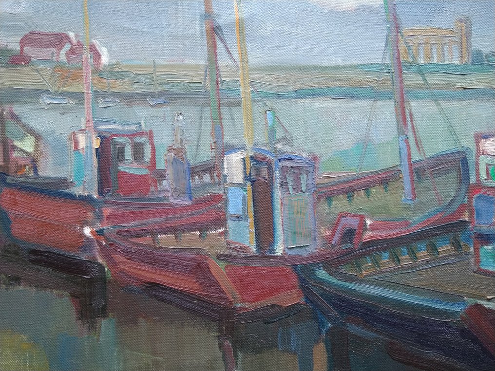 Robert Van Cauwenberghe (1905/1985). - Vissershaven Nieuwpoort #1.0